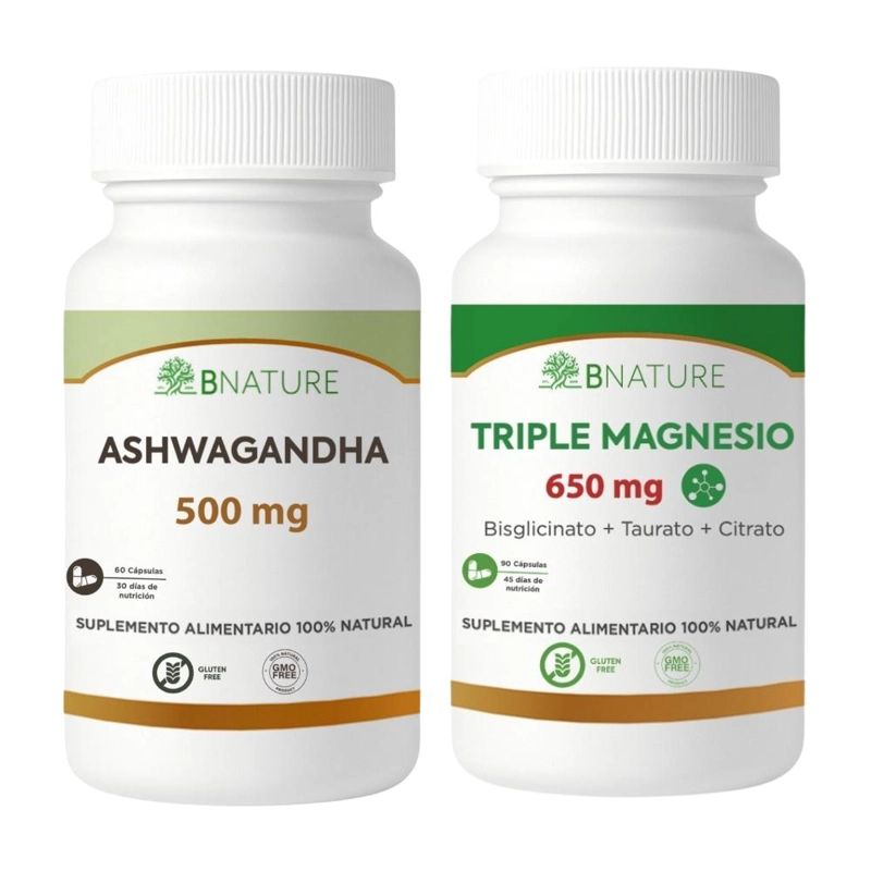 PACK RELAX: TRIPLE MAGNESIO + ASHWAGANDHA B NATURE - 1