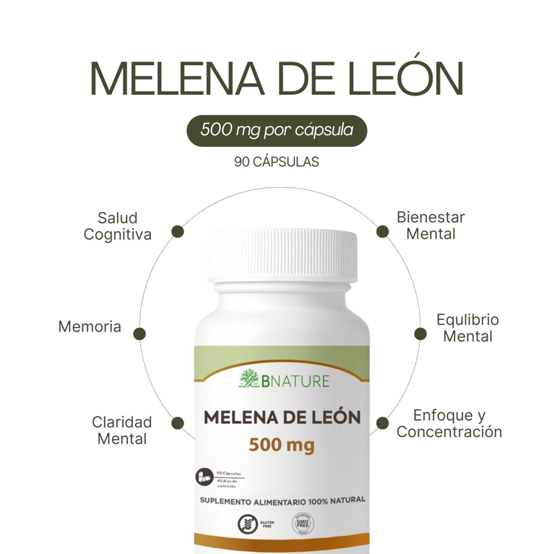 PACK X2 MELENA DE LEON 500MG | MEMORIA Y CONCENTRACION - 2