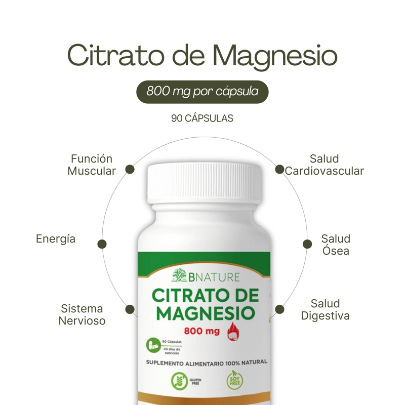 PACK X2 CITRATO DE MAGNESIO ALTA ABSORCION 800MG | 180 CAPS - 2