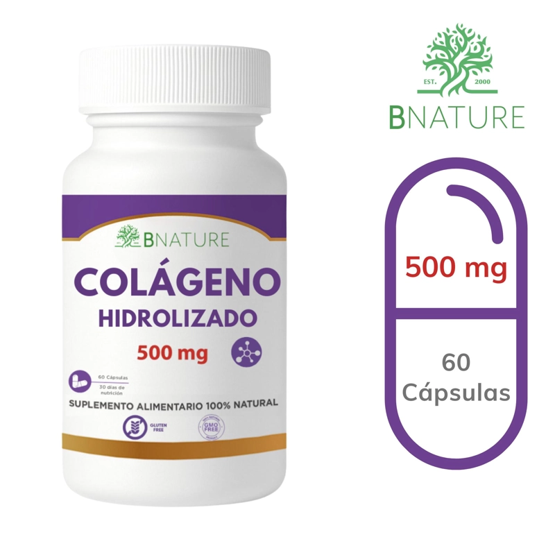 COLAGENO HIDROLIZADO · PIEL, CABELLO Y UÑAS · 500MG · 60 CAP - 7