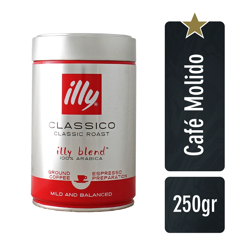 EN COLOR CAFE ILLY MOLIDO TOSTADO CLASICO LATA 250 GR - 1