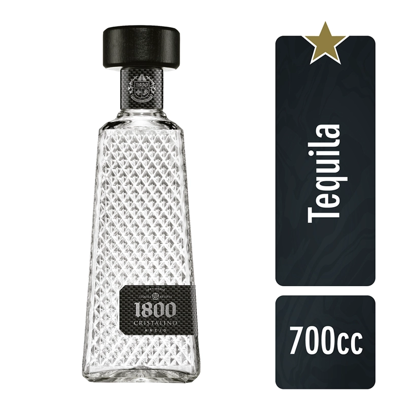 TEQUILA JOSE CUERVO BOTELLA VIDRIO 700 CC RESERVA 1800 CRISTALINO BOT - 1