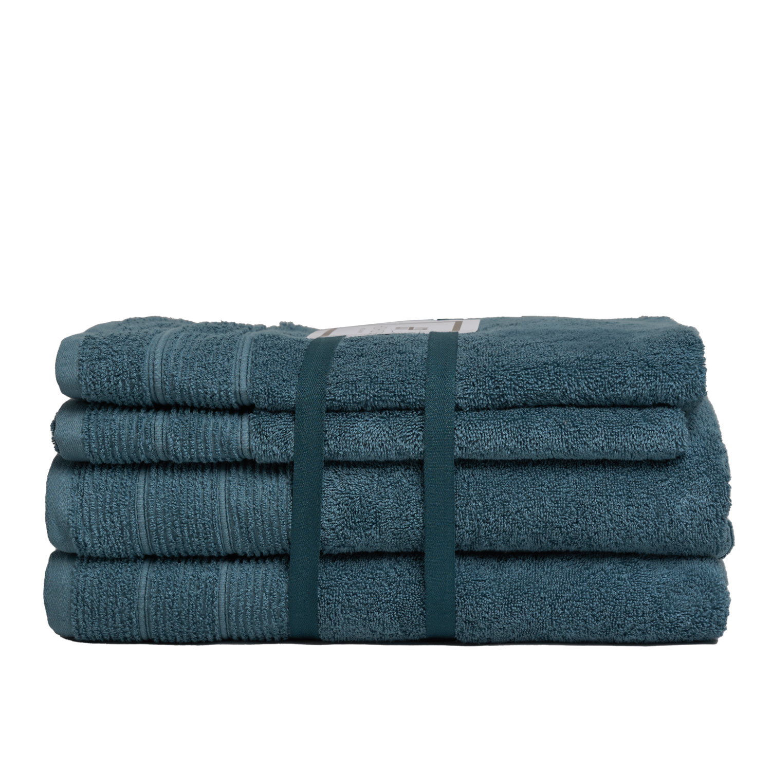SET DE TOALLAS DELUXE CON ELEGANTE GUARDA CLÁSICA EN ALGODÓN TURCO 620GR. COLOR VERDE PETRÓLEO - 1