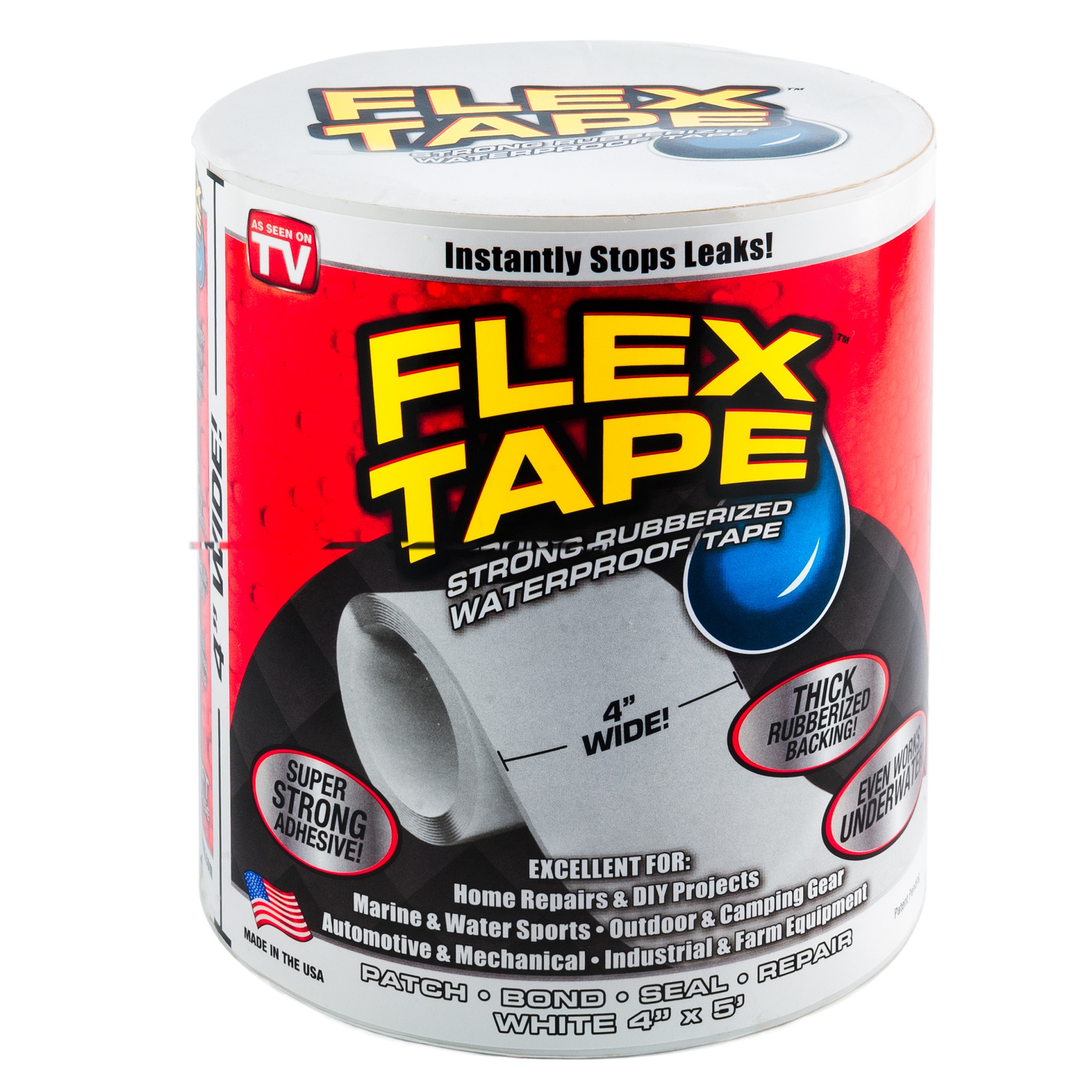 FLEX TAPE CINTA TAPA GOTERA SELLADOR IMPERMEABLE SÚPER RESISTENTE BLANCO - 1