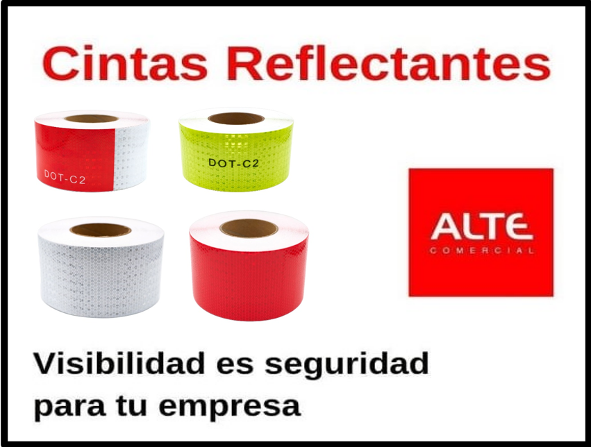 CINTA REFLECTANTE BLANCO ROJO 4 PULGADAS BICOLOR - 2