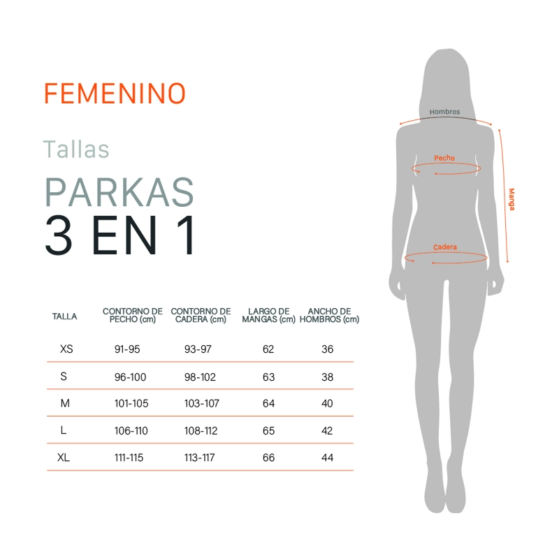 PARKA 3 EN 1 SKADA MUJER DOITE AZUL - 8