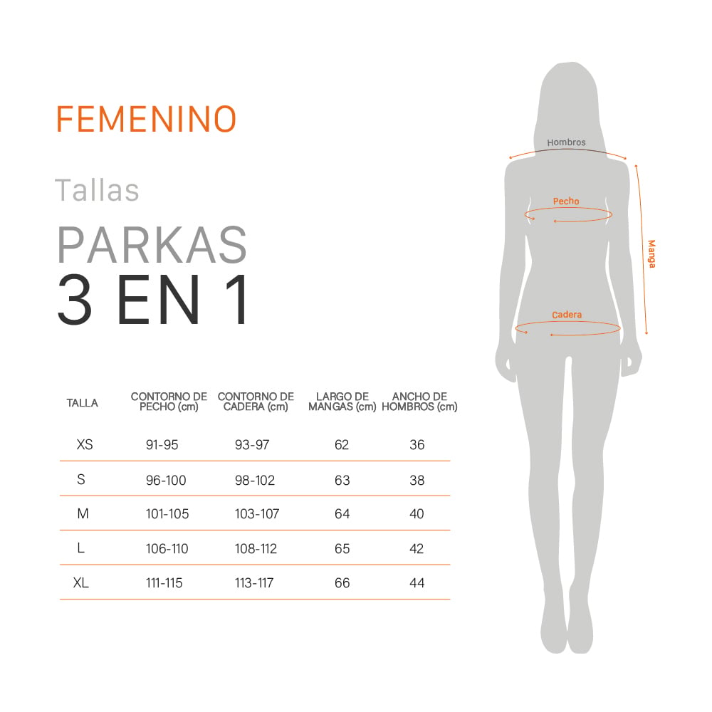 PARKA 3 EN 1 SKADA MUJER DOITE AZUL - 8