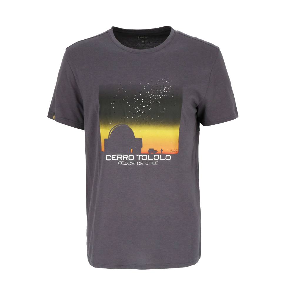 POLERA MANGA CORTA OBSERVATORY HOMBRE GRIS OSCURO DOITE - 1