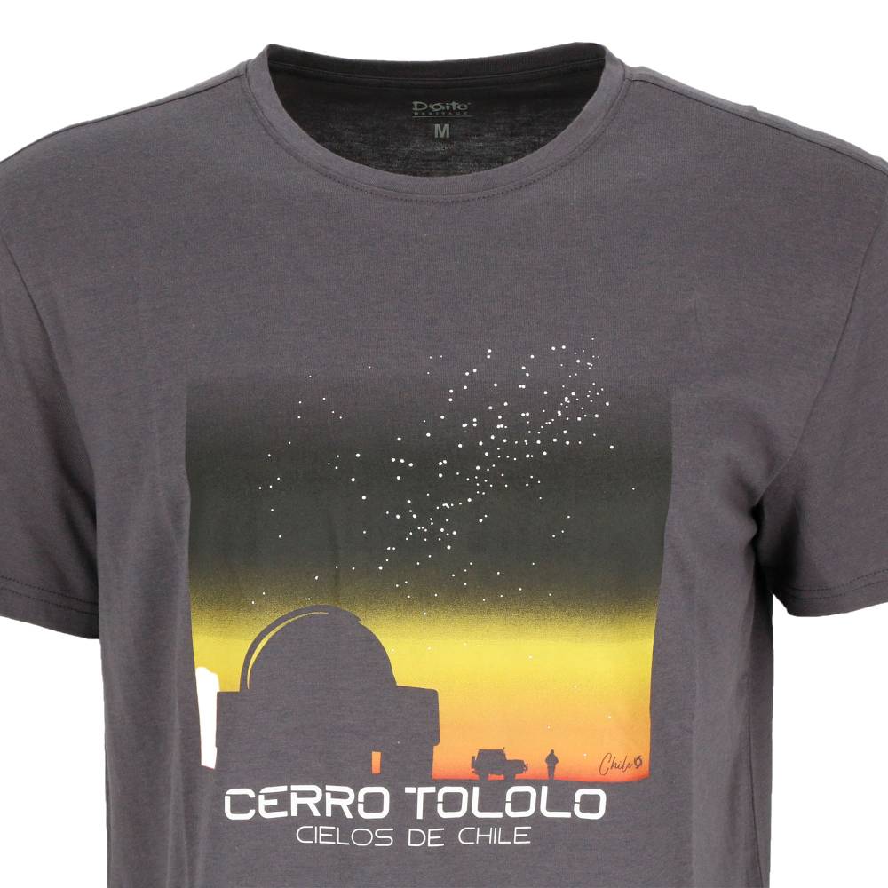 POLERA MANGA CORTA OBSERVATORY HOMBRE GRIS OSCURO DOITE - 4