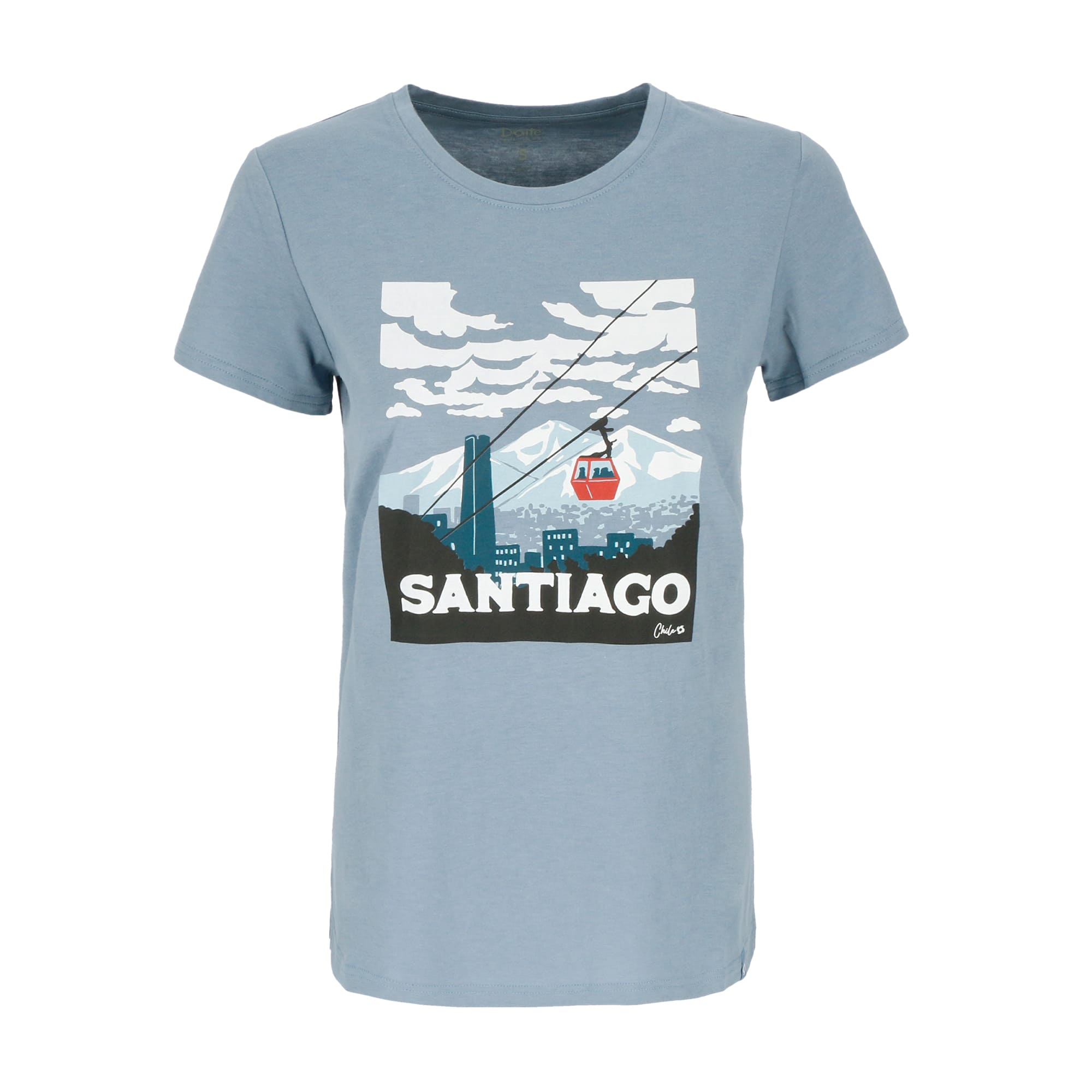 POLERA MANGA CORTA SANTIAGO MUJER AZUL CLARO DOITE - 1