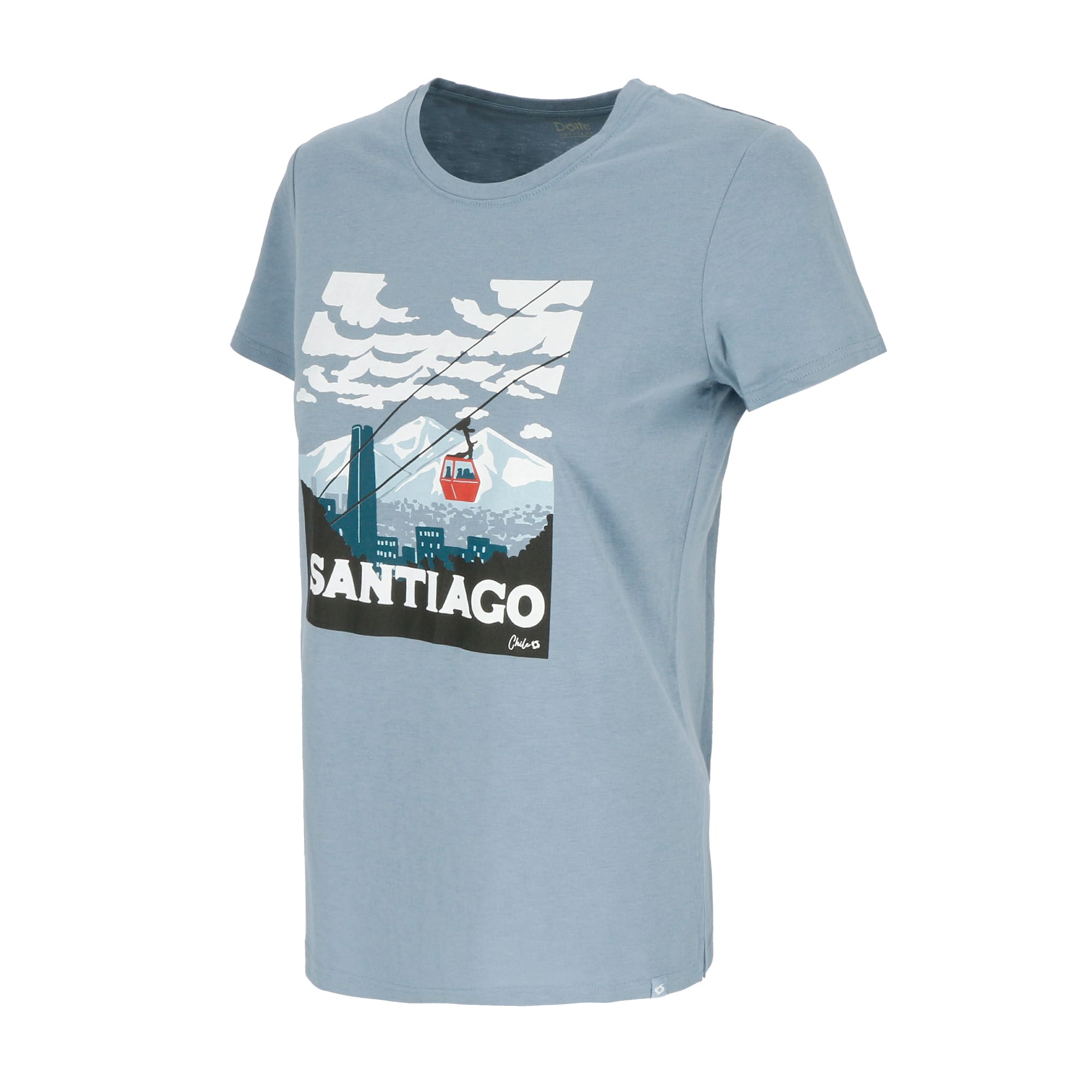 POLERA MANGA CORTA SANTIAGO MUJER AZUL CLARO DOITE - 2