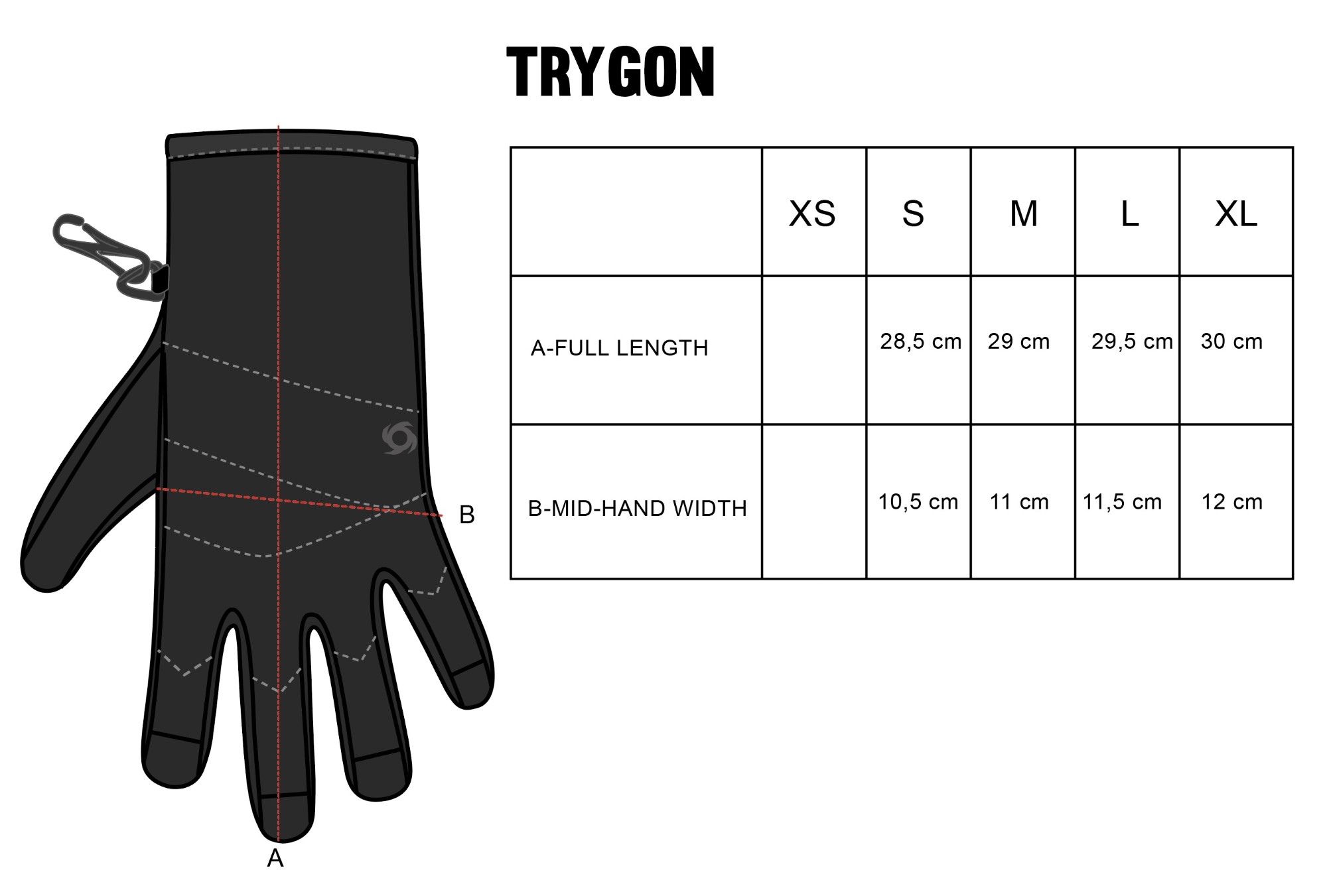 GUANTES UNISEX TRYGON NEGRO - 2