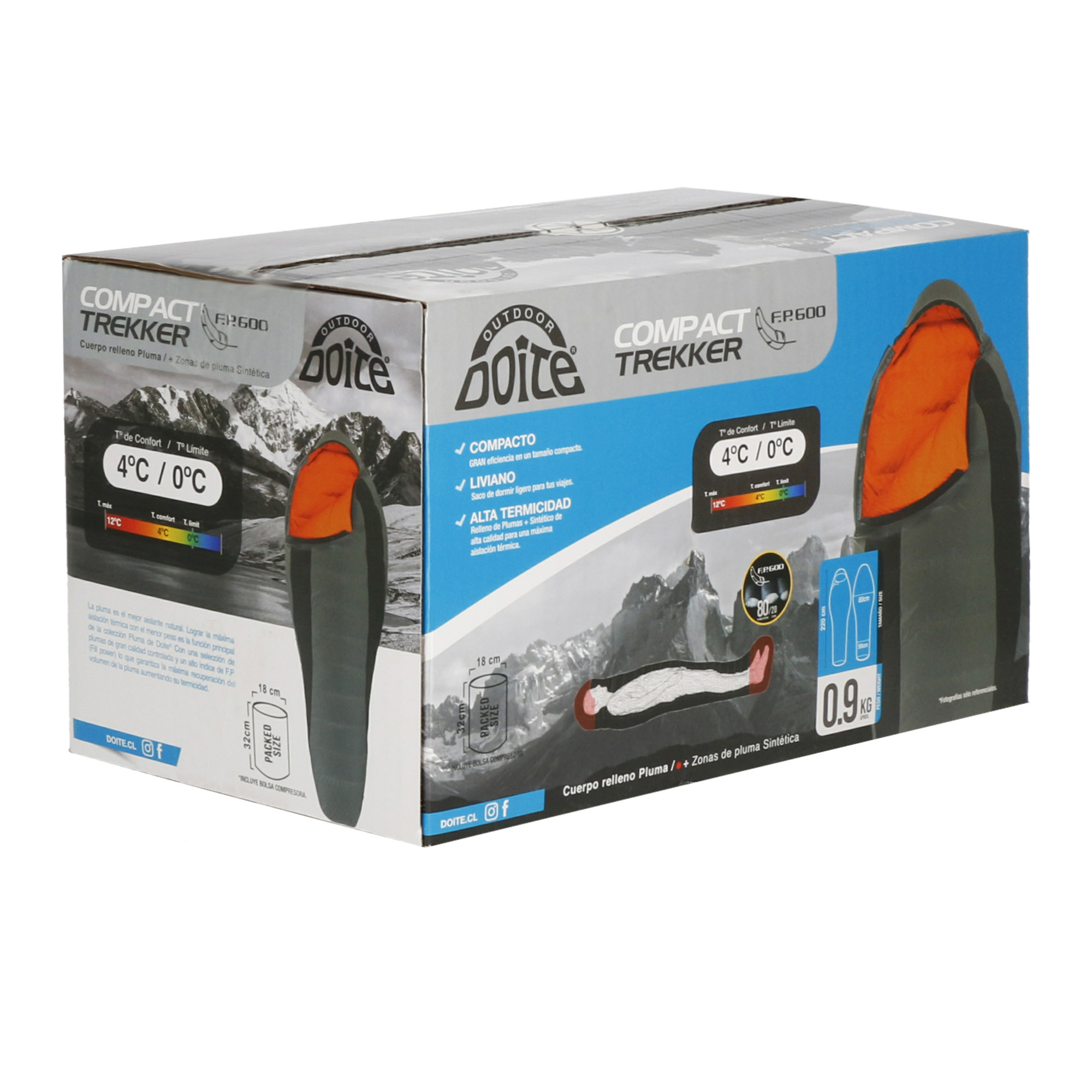 SACO DE DORMIR DOITE COMPACTO TREKKER GRIS - 7