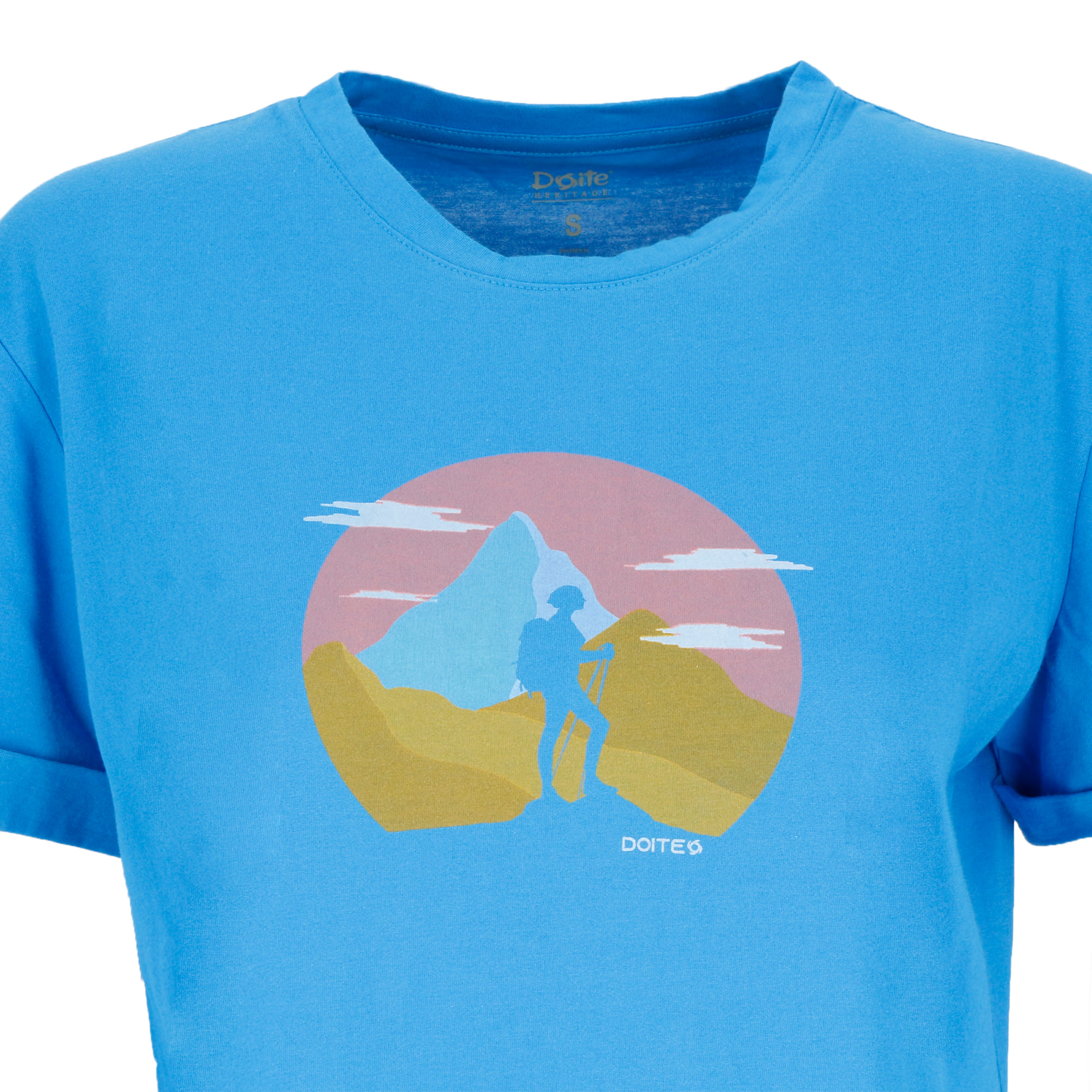 POLERA MANGA CORTA HIKING MUJER AZUL DOITE - 4