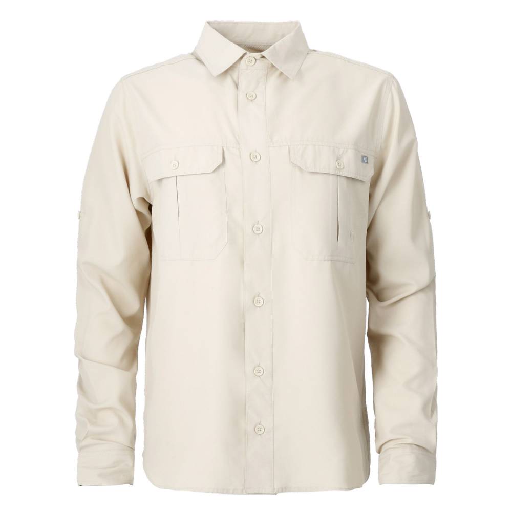 CAMISA MANGA LARGA ELDEN MELANGE HOMBRE BEIGE - 1