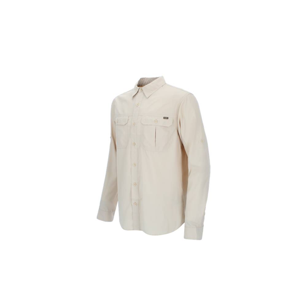 CAMISA MANGA LARGA ELDEN MELANGE HOMBRE BEIGE - 2