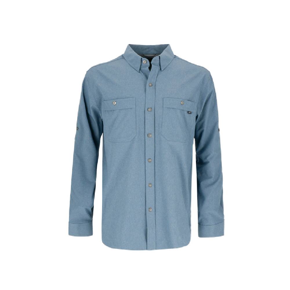 CAMISA MANGA LARGA SEQUOIA MELANGE HOMBRE AZUL - 1