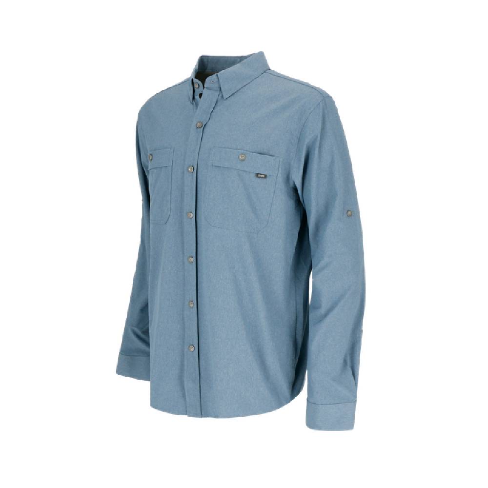 CAMISA MANGA LARGA SEQUOIA MELANGE HOMBRE AZUL - 2