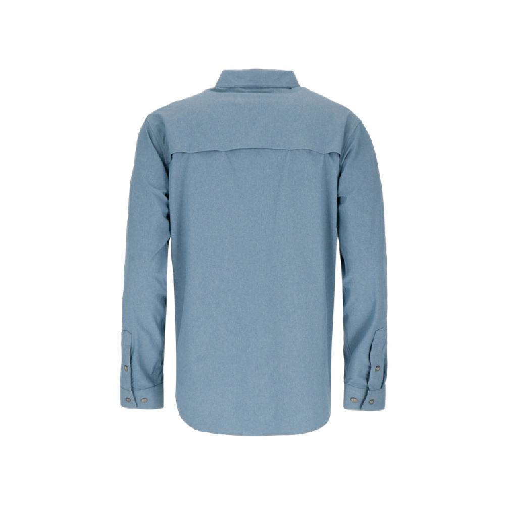 CAMISA MANGA LARGA SEQUOIA MELANGE HOMBRE AZUL - 3