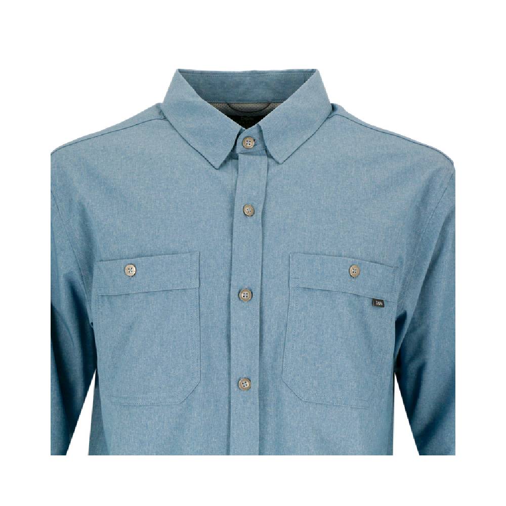 CAMISA MANGA LARGA SEQUOIA MELANGE HOMBRE AZUL - 4