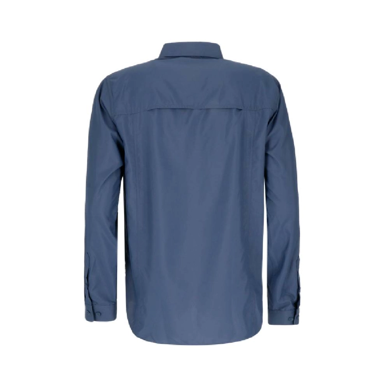 CAMISA MANGA LARGA ELDEN MELANGE HOMBRE AZUL MARINO - 3