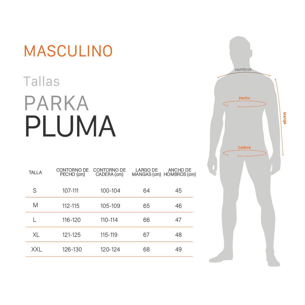 PARKA PLUMA VOLKER HOMBRE DOITE NARANJO - 8