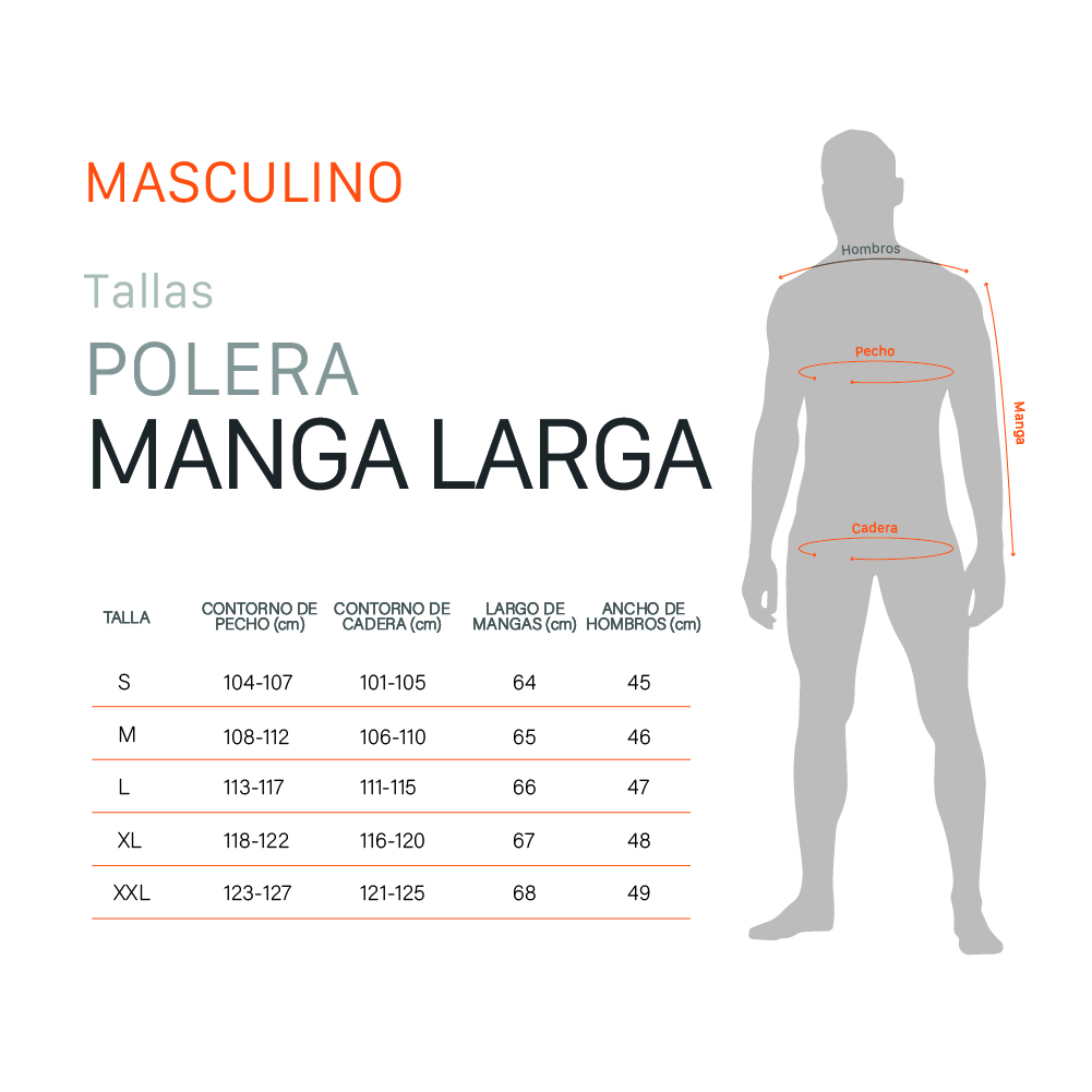 POLERA MANGA LARGA PATRIA NEGRO HOMBRE DOITE - 5