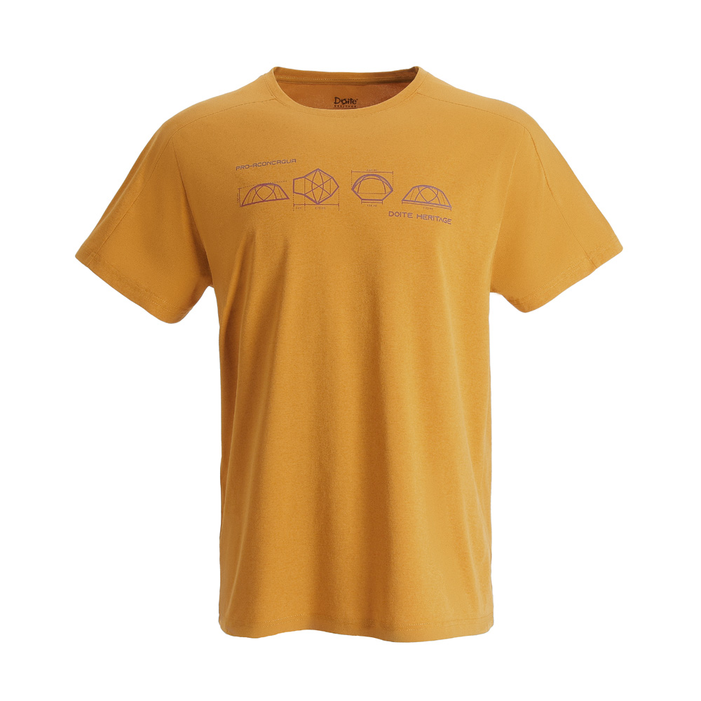 POLERA MANGA CORTA DEPORTIVA TENT HOMBRE MOSTAZA DOITE - 1