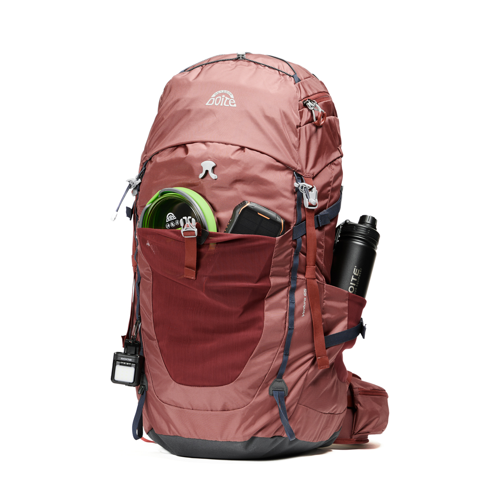 MOCHILA EXCURSION VENTURA 65 LITROS ROJO OSCURO DOITE - 5