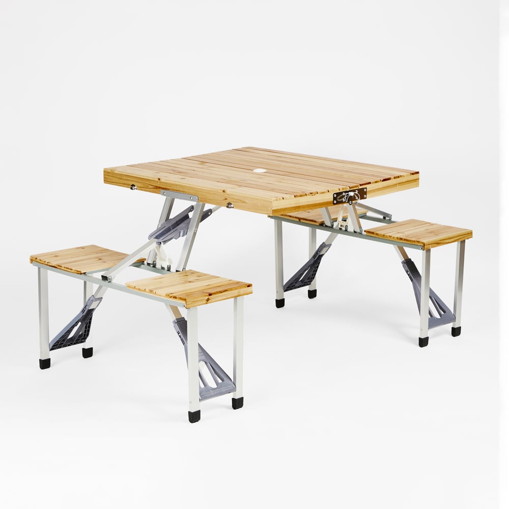 MESA DE MADERA PLEGABLE CAMPING DYNE 4 PERSONAS DOITE - 1