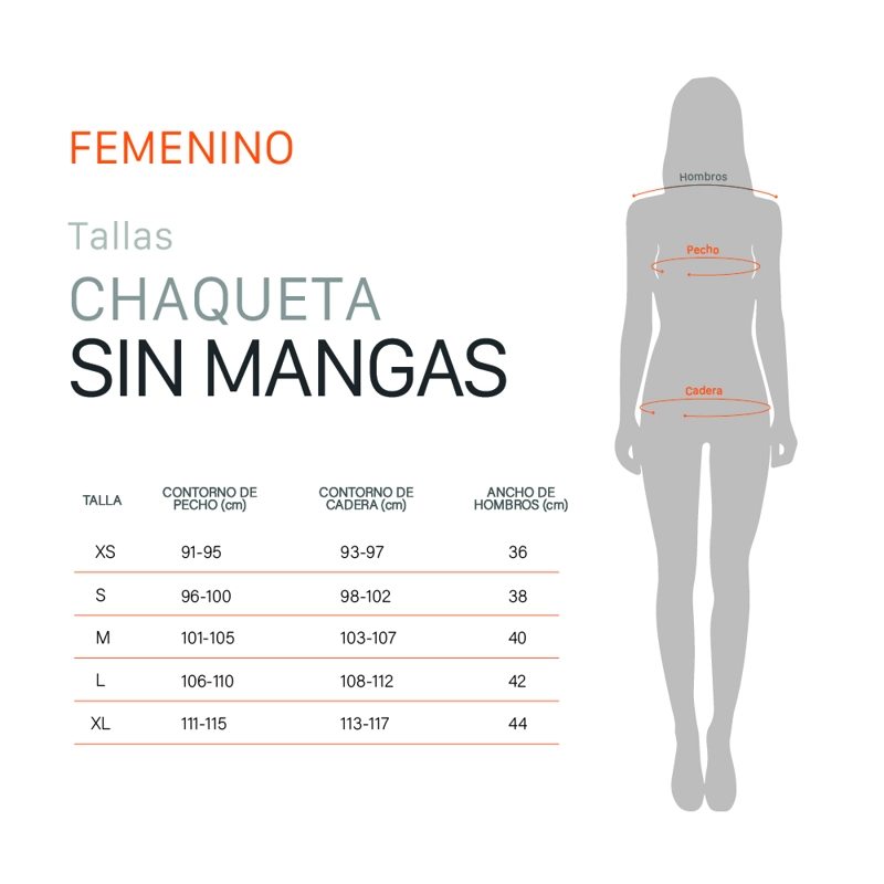 PARKA TERMICA SIN MANGAS NAOS MUJER DOITE NEGRO - 6