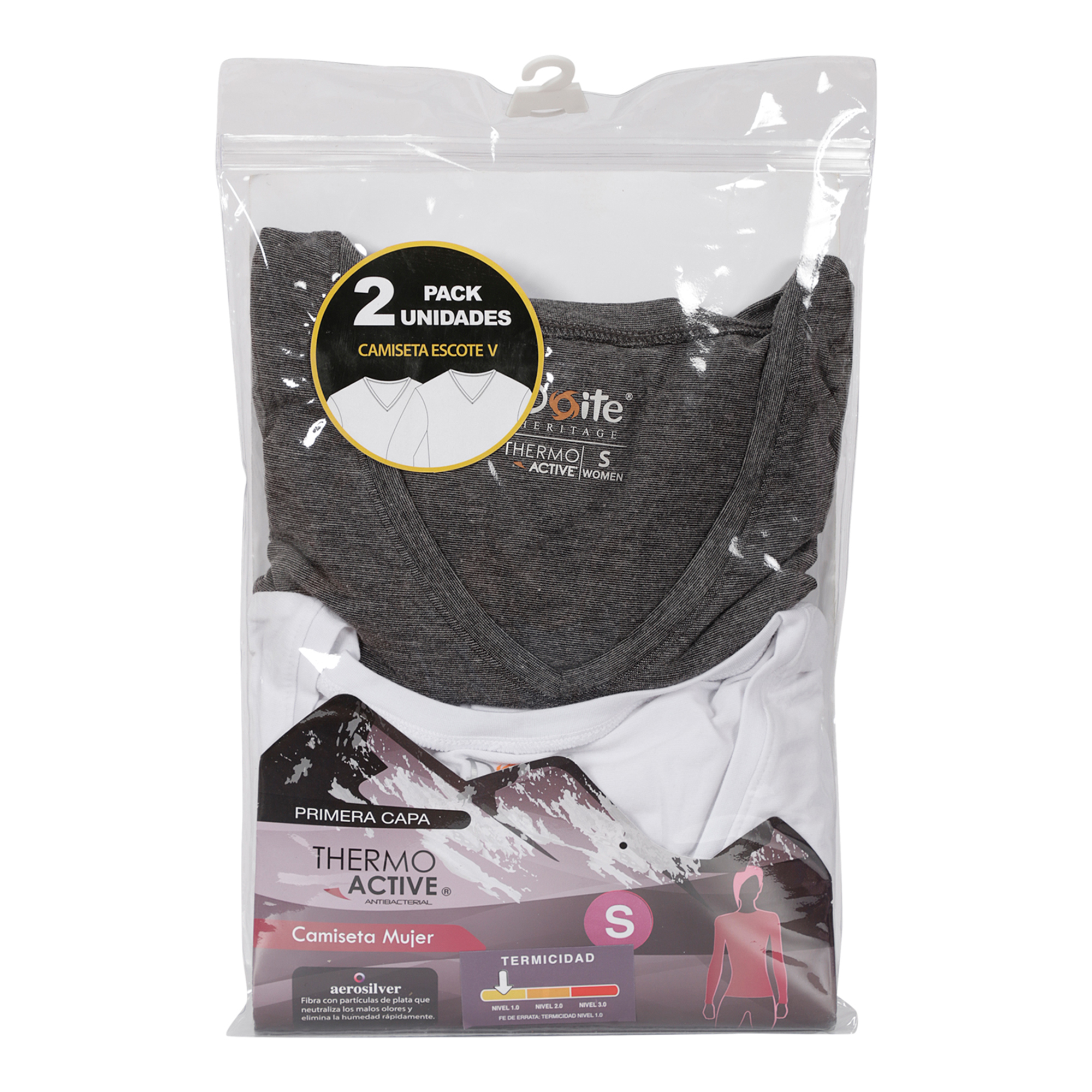 PACK 2 CAMISETAS V THERMOACTIVE MUJER MULTICOLOR DOITE - 4