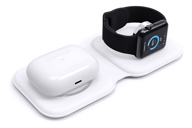 CARGADOR INALAMBRICO IPHONE MAGSAFE 2EN1 DUAL 15W CARGA RAPIDA - 5