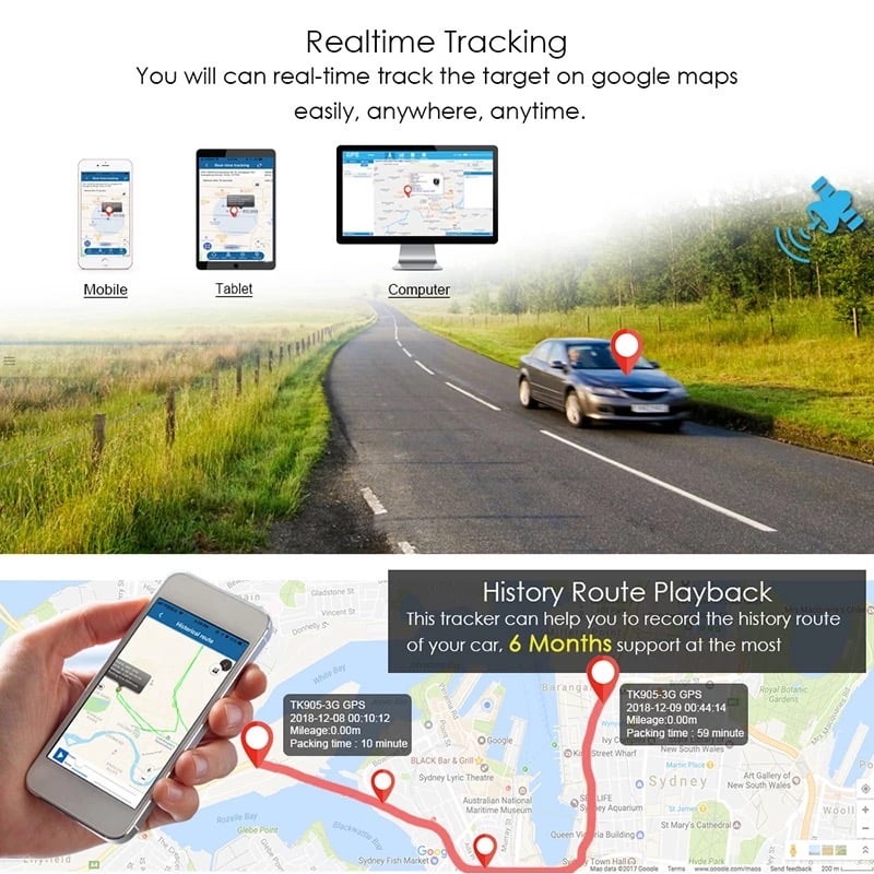 GPS TKSTAR TRACKER TK905 4G PORTATIL AUTO HOMOLOGADO + 2 CHIP - 6