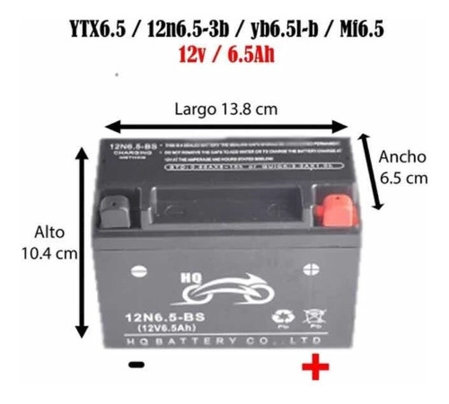 BATERIA PARA MOTO 12N6.5 - 2