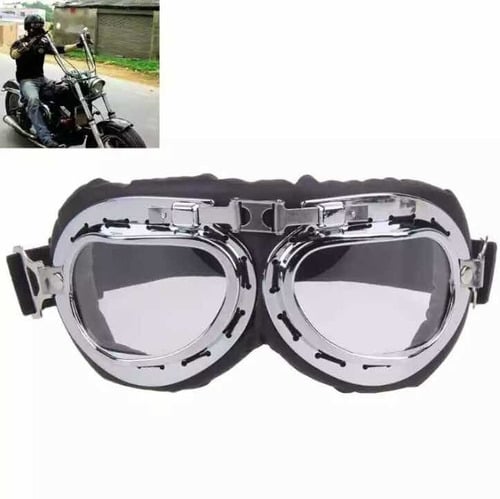 ANTIPARRAS ESTILO VINTAGE BOBBER VISOR TRANSPARENTE - 1