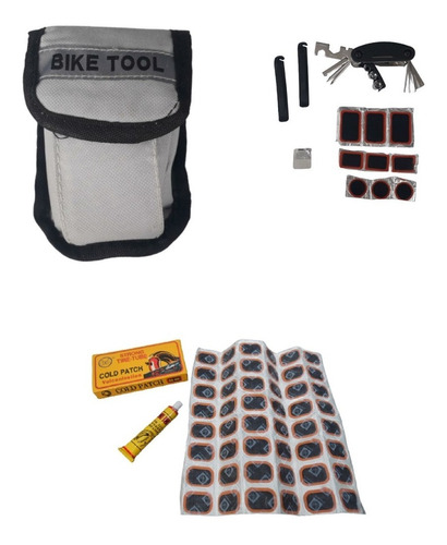 KIT DE HERRAMIENTA Y PARCHES PARA BICICLETAS - 1