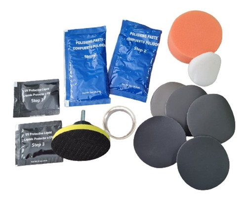KIT PARA PULITURA DE FOCOS MOTO O AUTO - 1