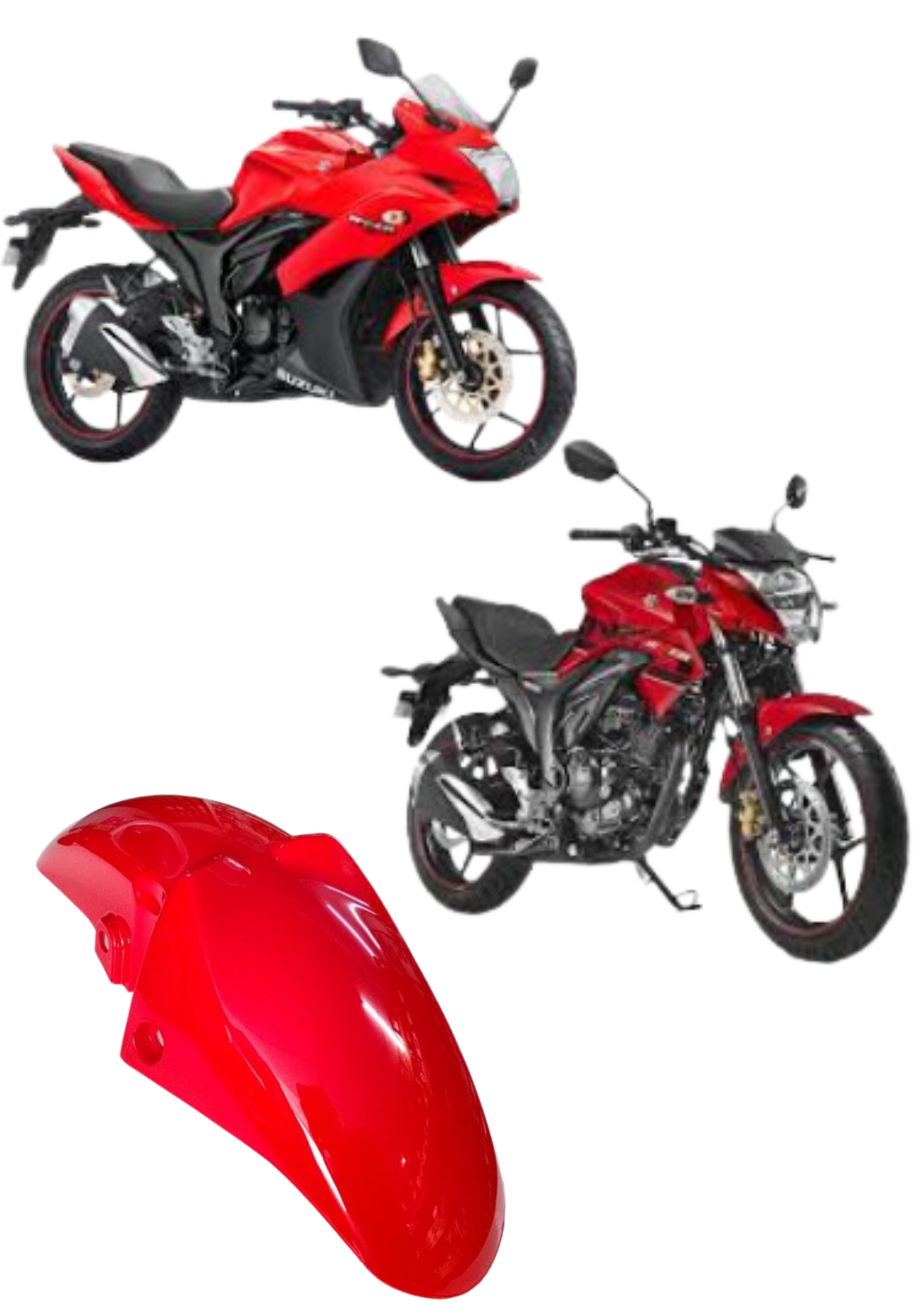 TAPABARRO DELANTERO SUZUKI GIXXER SF 150 NEGRO | ROJO - 1