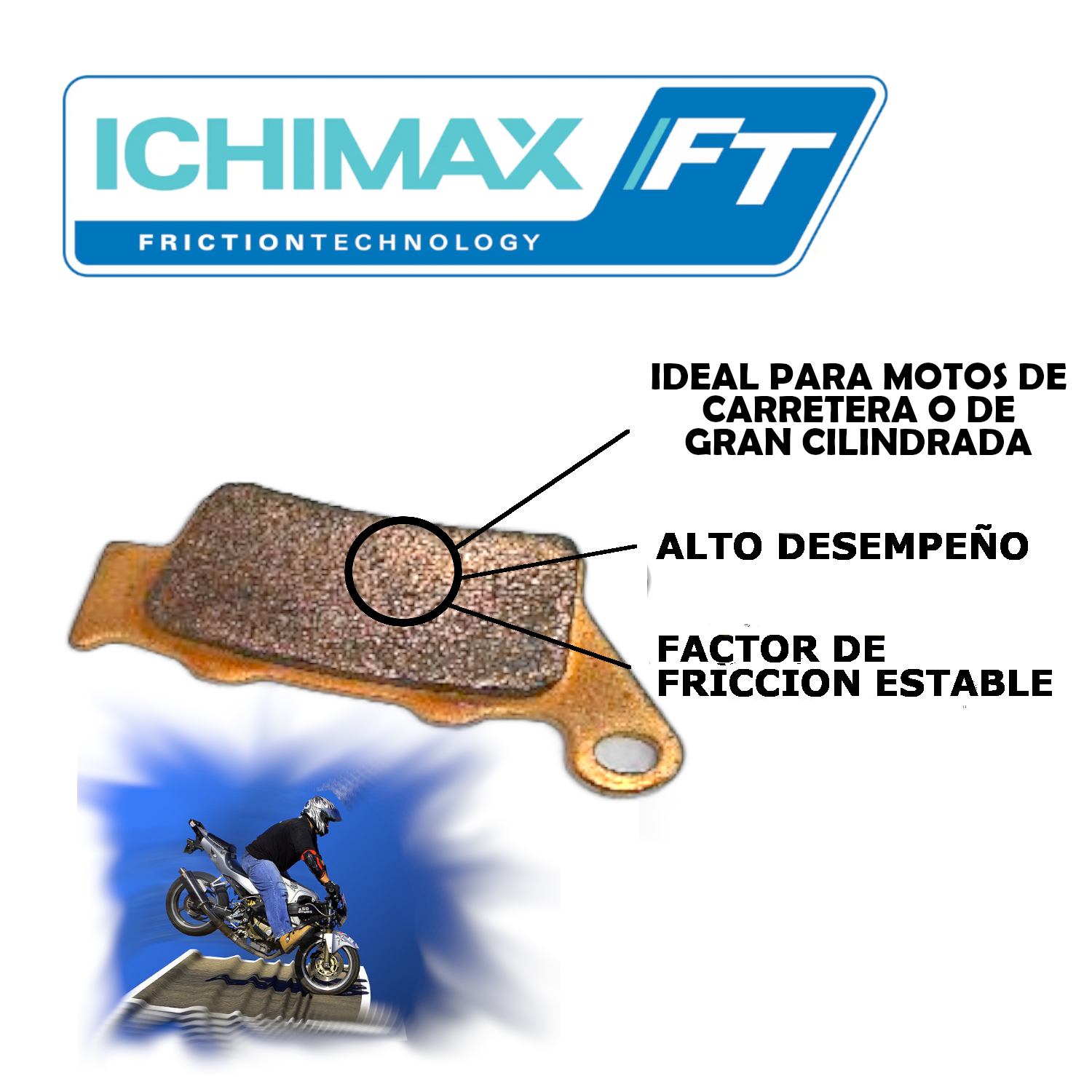 PASTILLA TRASERA SINTERIZADA (LMP275) PULSAR NS200 / DUKE 200 / DOMINAR 400 / NK400 ICHIMAX - 2