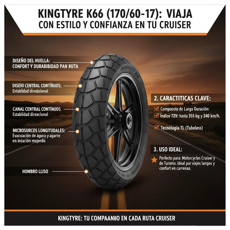 NEUMATICO K66 170/60-17 72V TL TOURING KINGTYRE - 2