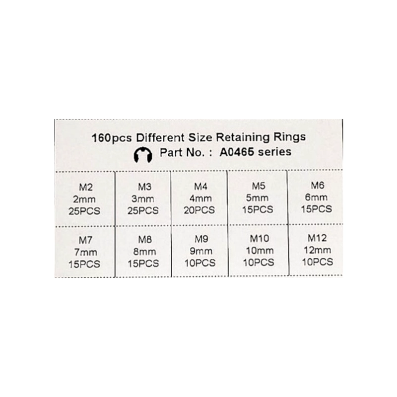 CLIP RETEN ACERO TIPO E-CLIP /A0465 / M2-M10,M12 160PCS - 2