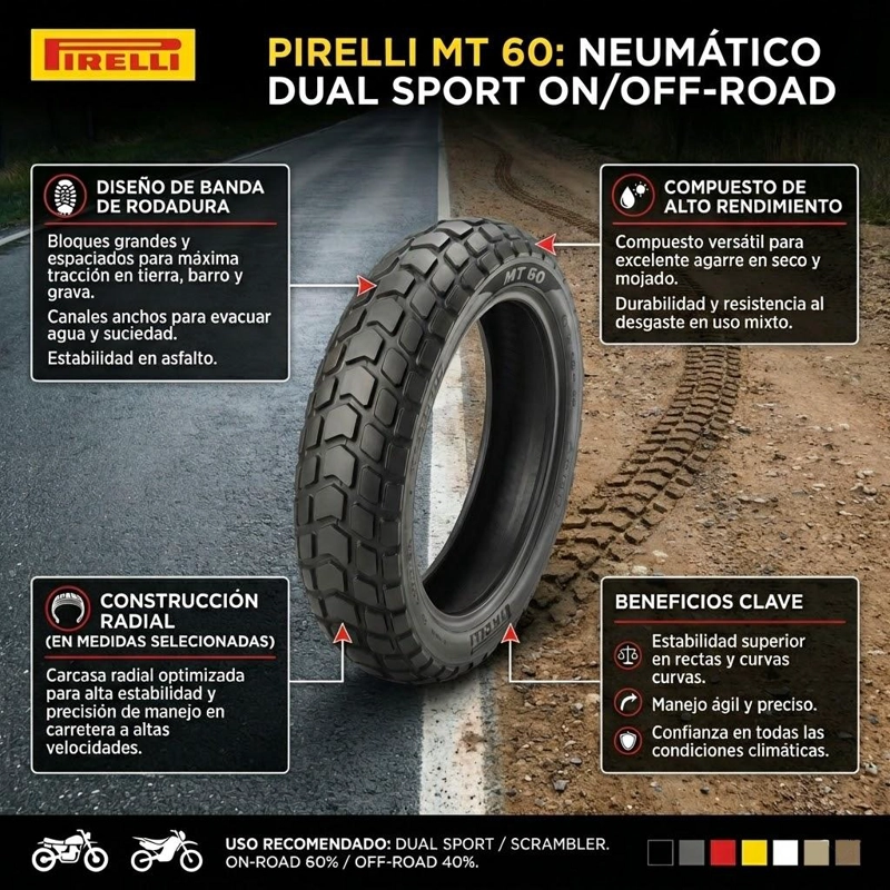 NEUMATICO 130/80-17 65H TL MT60 PIRELLI - 2