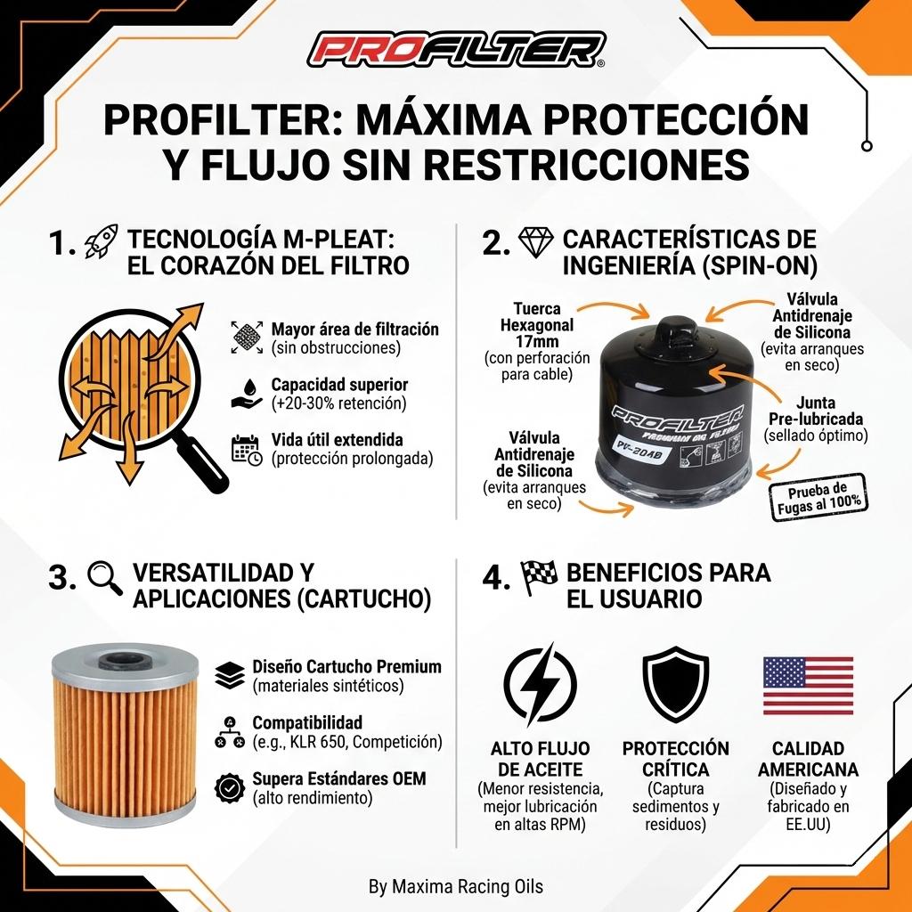 FILTRO ACEITE ALTO FLUJO PF-155 KTM 450XC / 250EX / DUKE 690 / HUSQVARNA / POLARIS PROFILTER - 2