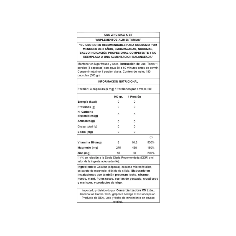 Z-mag+ Usn (zma 180 Capsulas) - USN - 2