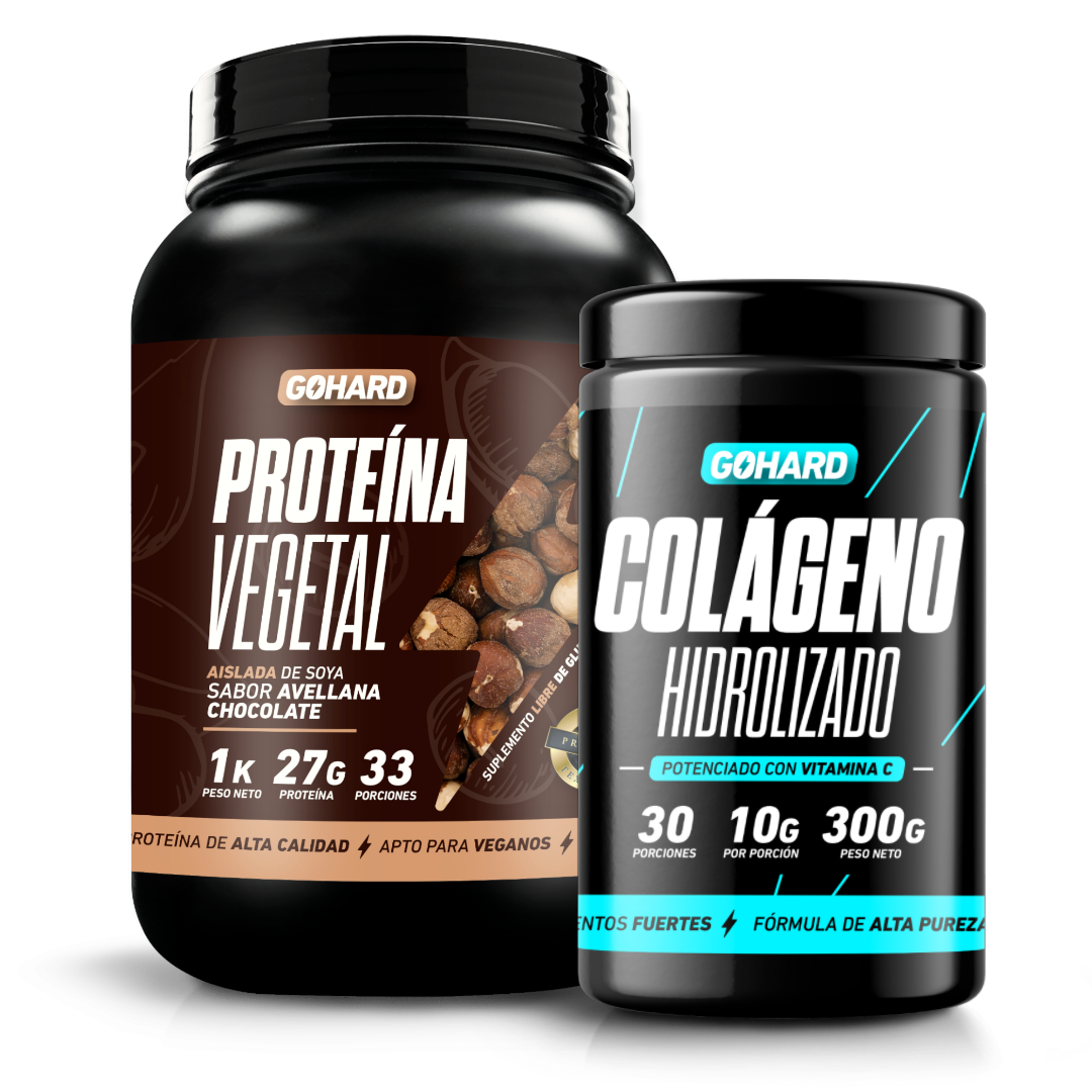 PACK PROTEINA VEGETAL+ COLAGENO HIDROLIZADO GO HARD - AVELLANA - 1