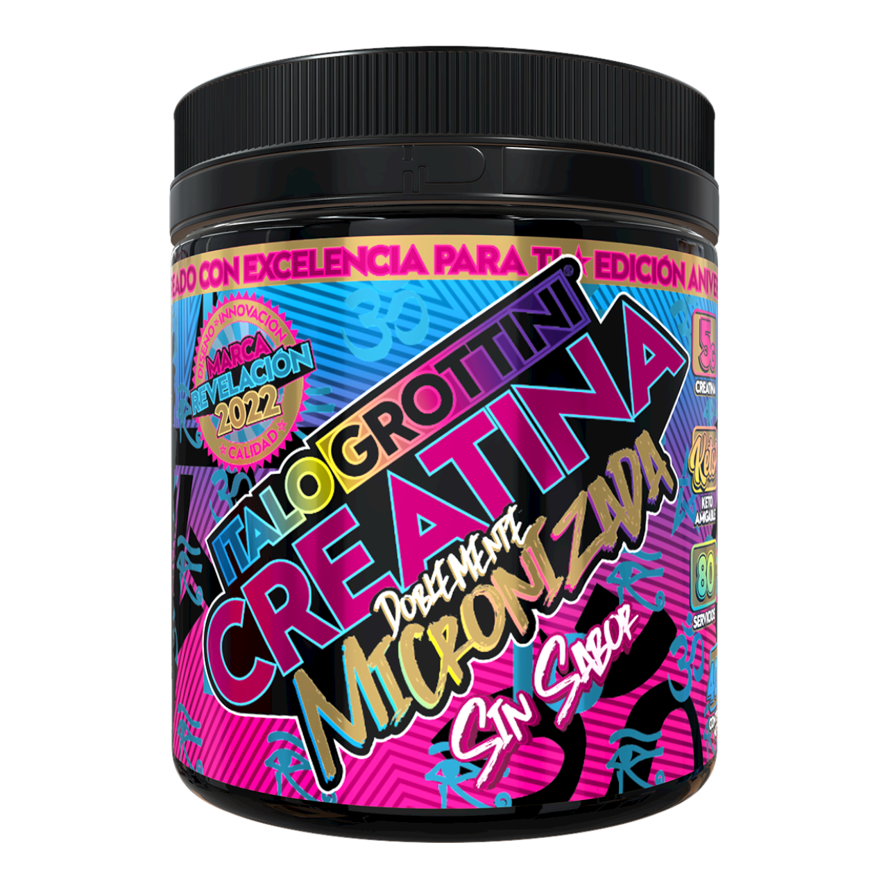 CREATINA ITALO GROTTINI MONOHIDRATO DOBLE MICRONIZADA SIN SABOR POLVO 400 GR 80 SERV - 1