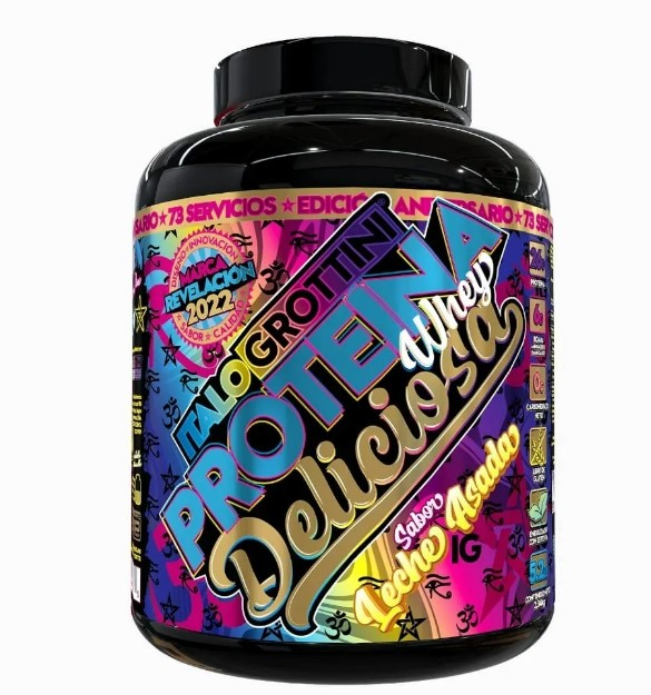 PROTEINA ITALO GROTTINI WHEY DELICIOSA LECHE ASADA 5 LIBRAS 72 SV POLVO - 1