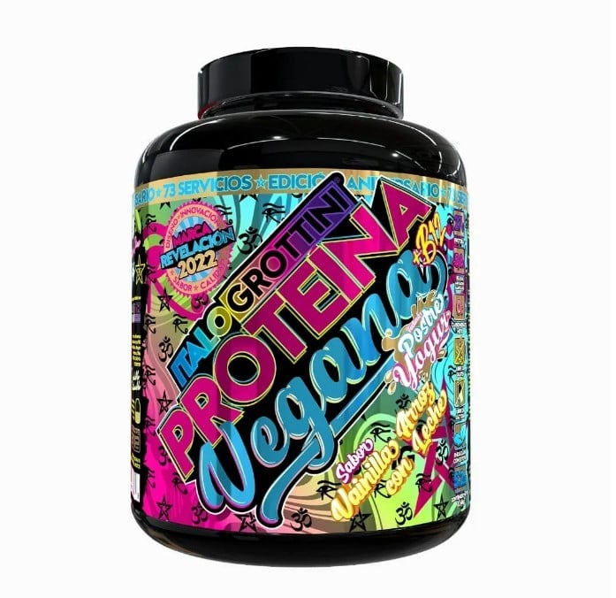 PROTEINA ITALO GROTTINI VEGANA 5LIBRAS VAINILLA ARROZ LECHE POLVO 70 SERVICOS - 1