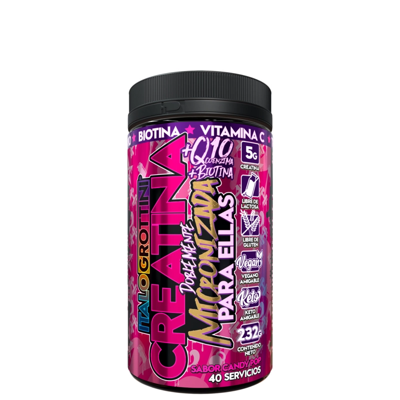 CREATINA DOBLEMENTE MICRONIZADA PARA ELLAS 235G 40SV CANDY POP - 1